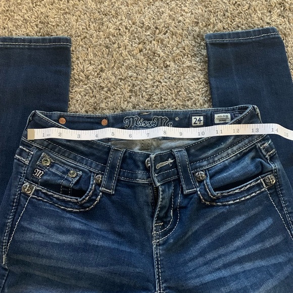 Miss Me Jeans Mid-Rise/Skinny 24w/30L - Picture 1 of 4